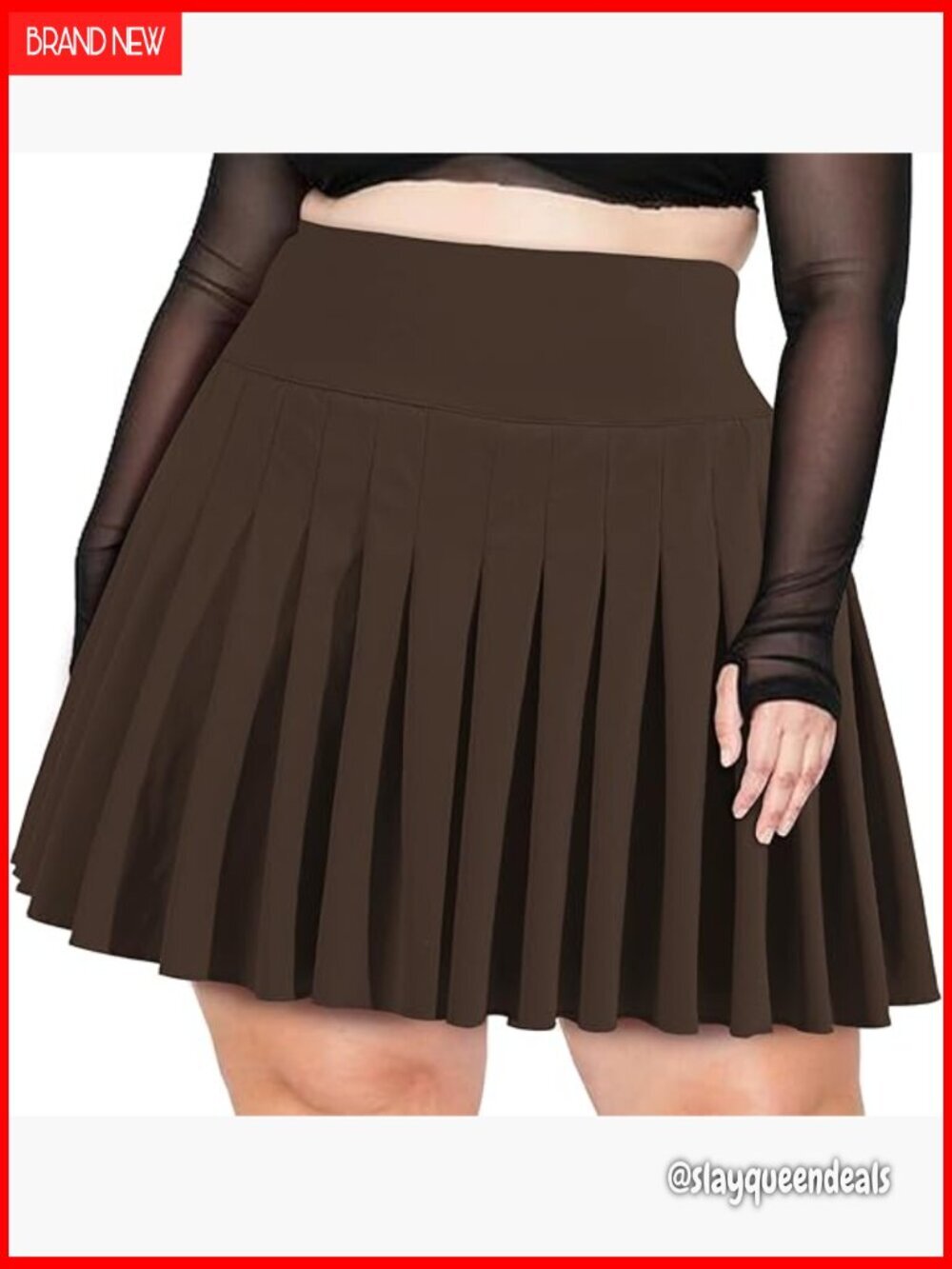 Plus Size Pleated Tennis Skirt with Shorts High Waist Athletic Skort